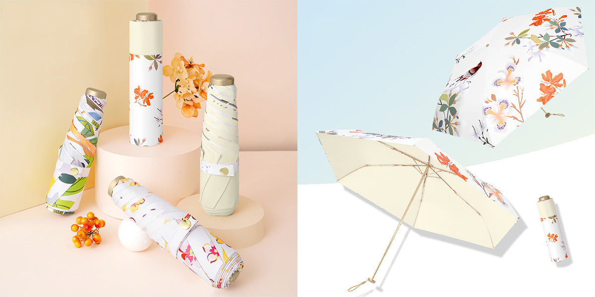 雨の日も晴れの日も、優雅な傘で彩るお花見のひととき