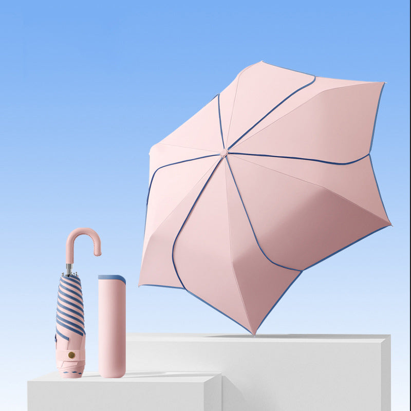 花びらフォルム 完全遮光 晴雨兼用折りたたみ日傘