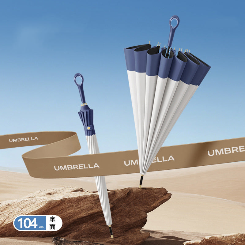 ハート型ハンドル ストレート長傘|16本骨耐風