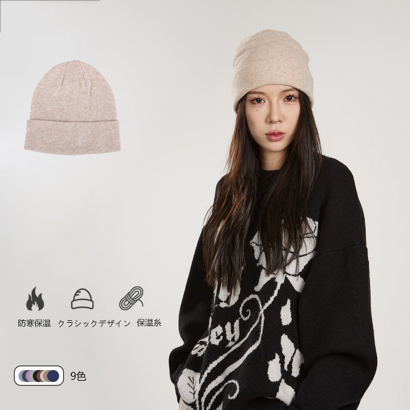 秋冬レディースカシミヤ混ニット帽