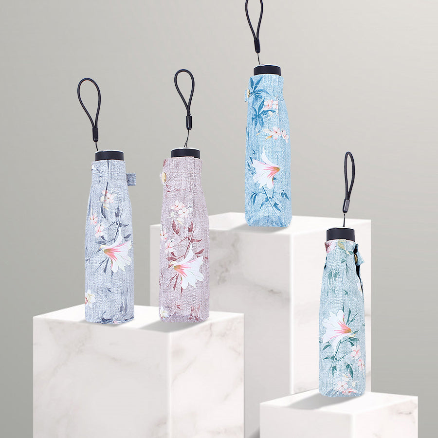 五折りミニ超軽量日傘 180g 晴雨兼用 携帯便利