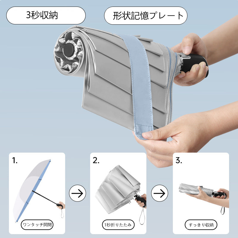 形状記憶ビッグ折りたたみ傘 自動開閉 晴雨兼用大きい 傘