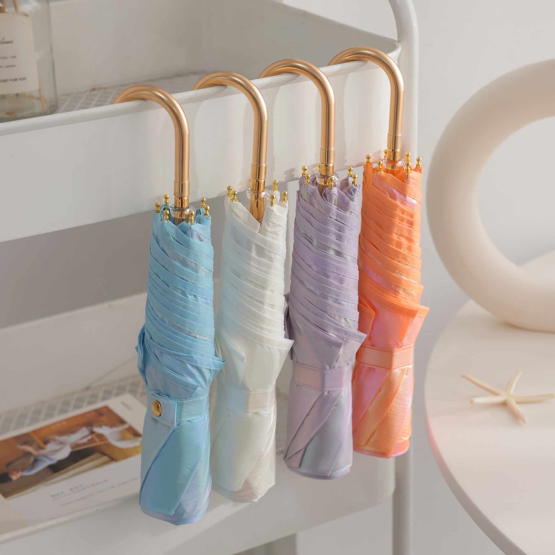 曲がり手元の雨傘 超 撥 水 グラデーション 傘