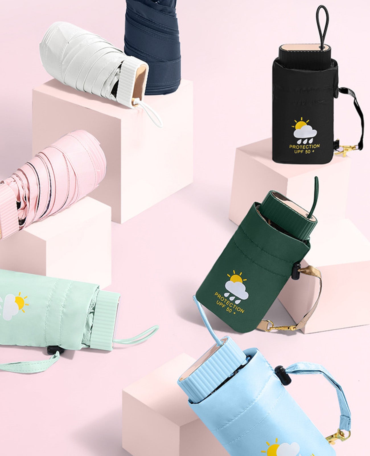 超軽量ミニ折りたたみ 日傘 完全 遮光