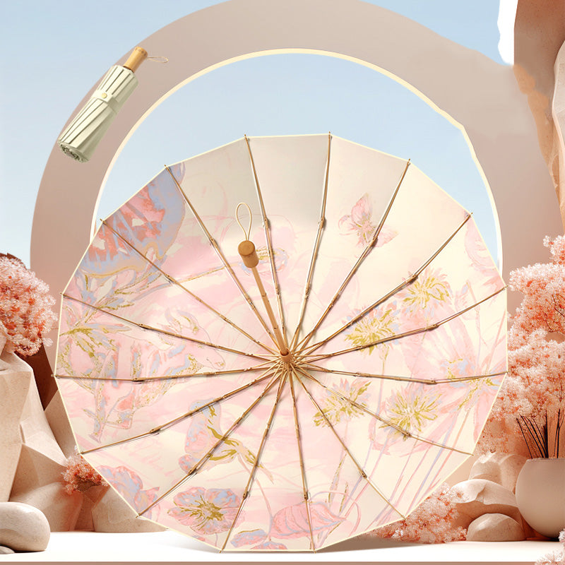 実木ハンドル折り畳み 軽量 日傘