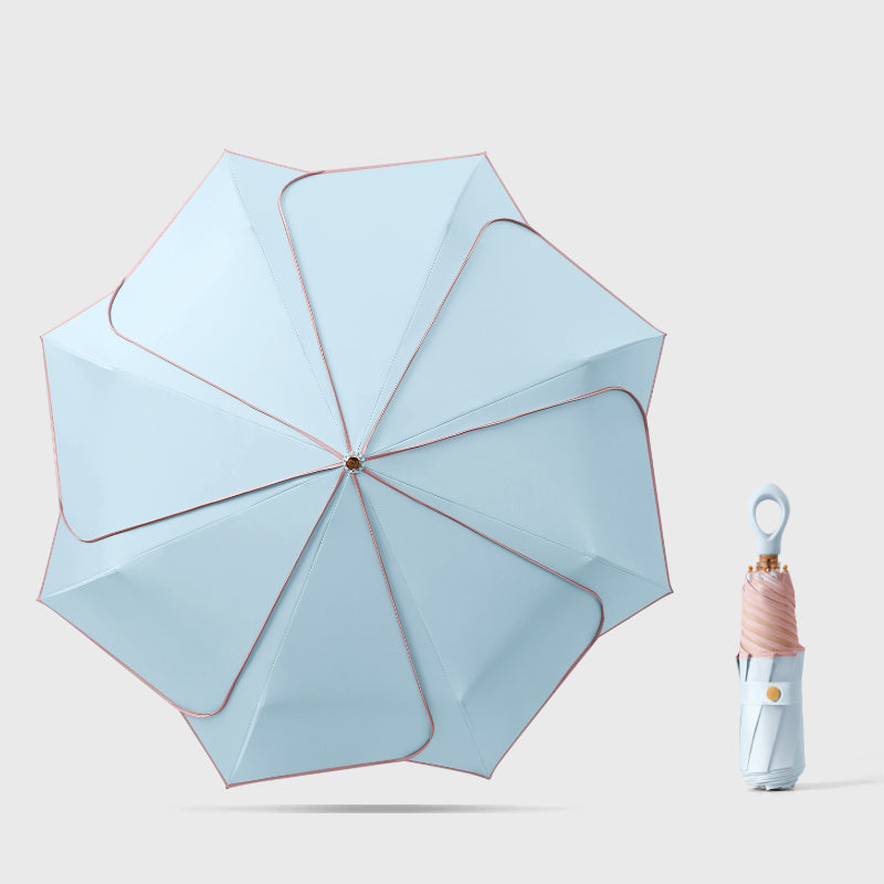 花びらフォルム 完全遮光 晴雨兼用折りたたみ日傘