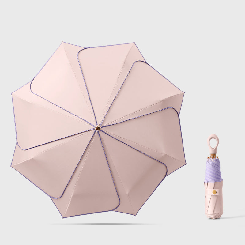 花びらフォルム 完全遮光 晴雨兼用折りたたみ日傘