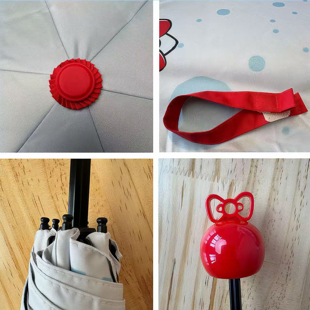 キャンディバッグ付き・五つ折り6本骨 キッズ用晴雨兼用日傘