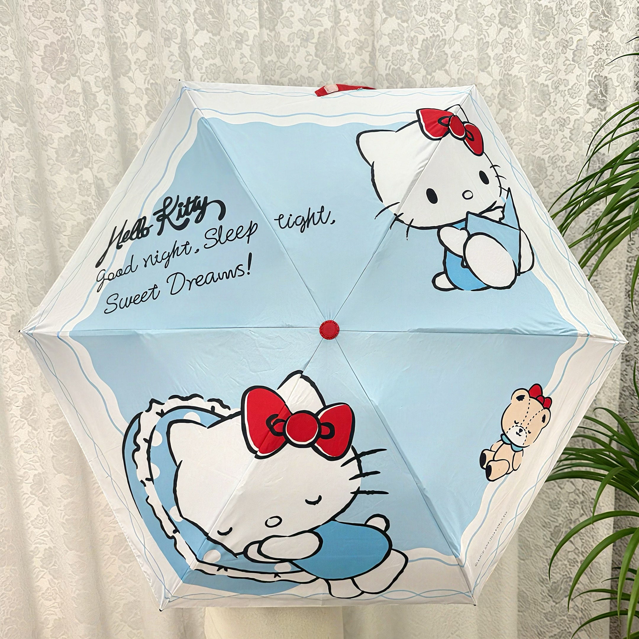 キャンディバッグ付き・五つ折り6本骨 キッズ用晴雨兼用日傘