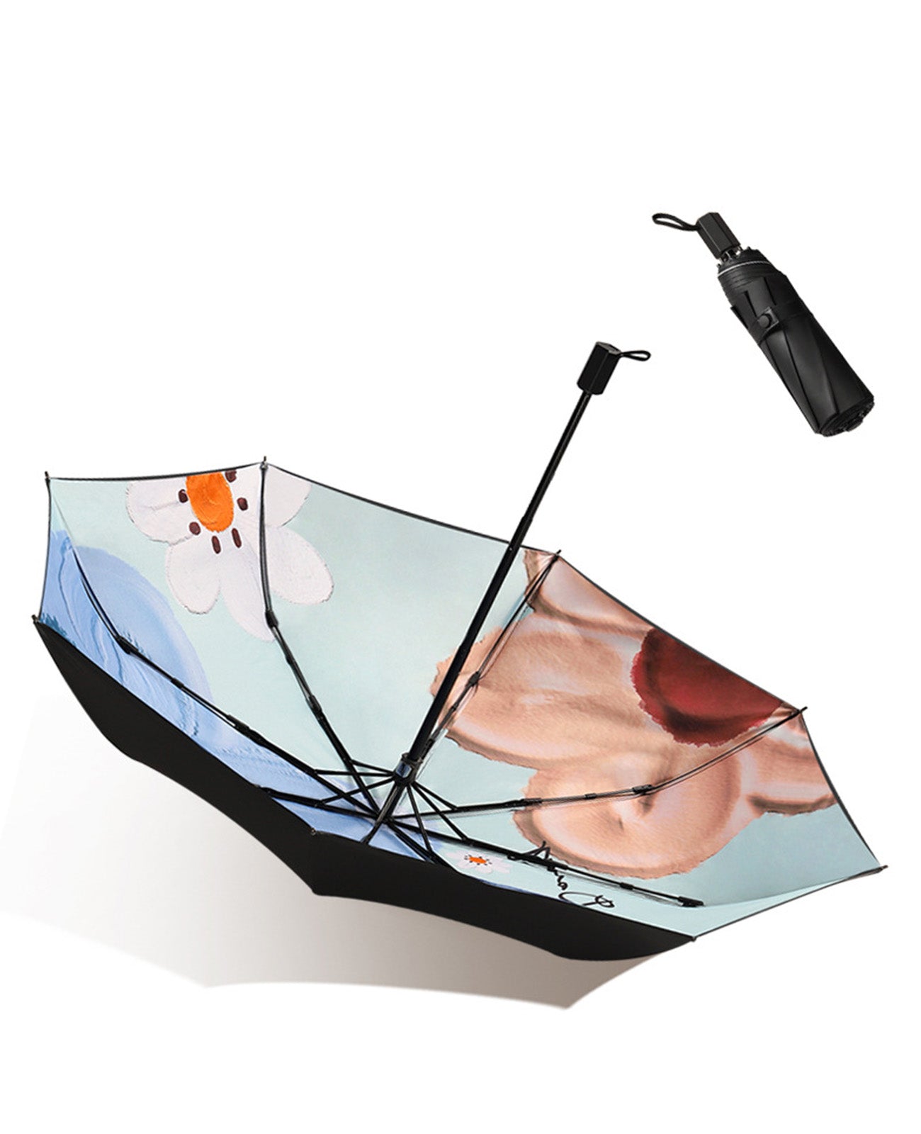 折りたたみ日傘 ホワイト/ブラック Wpc. 折りたたみ傘 BABY 遮光 日傘(オフ): 通常| プラザ