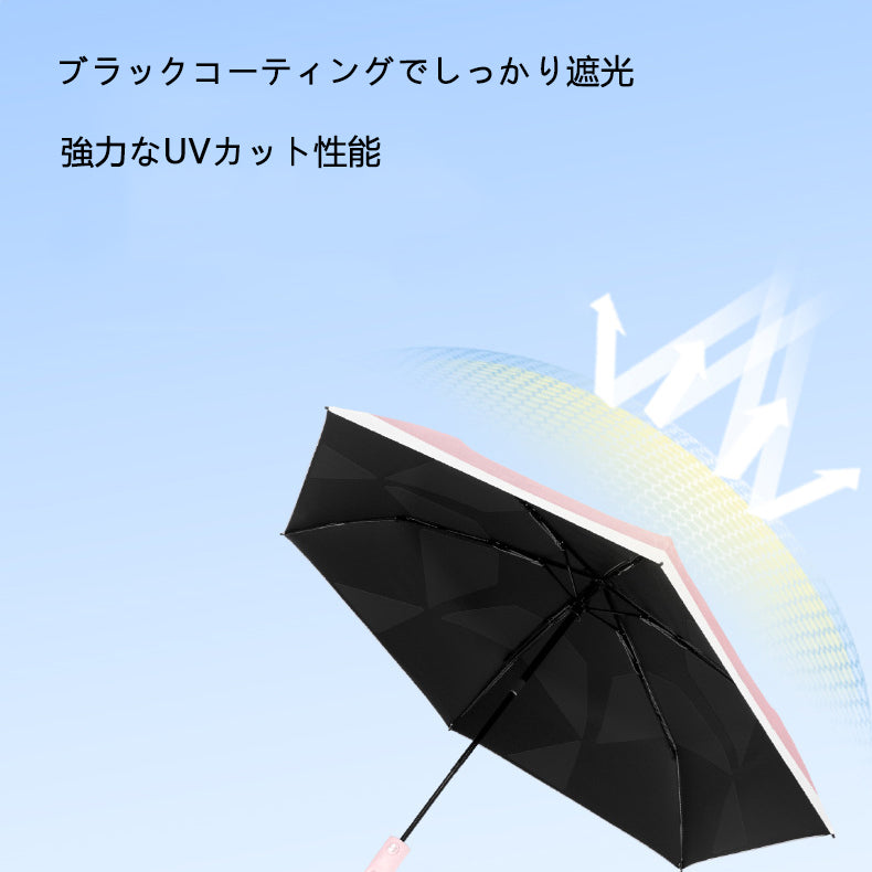 形状記憶・超軽量 三つ折り日傘｜6本骨・自動開閉・逆戻り防止モデル
