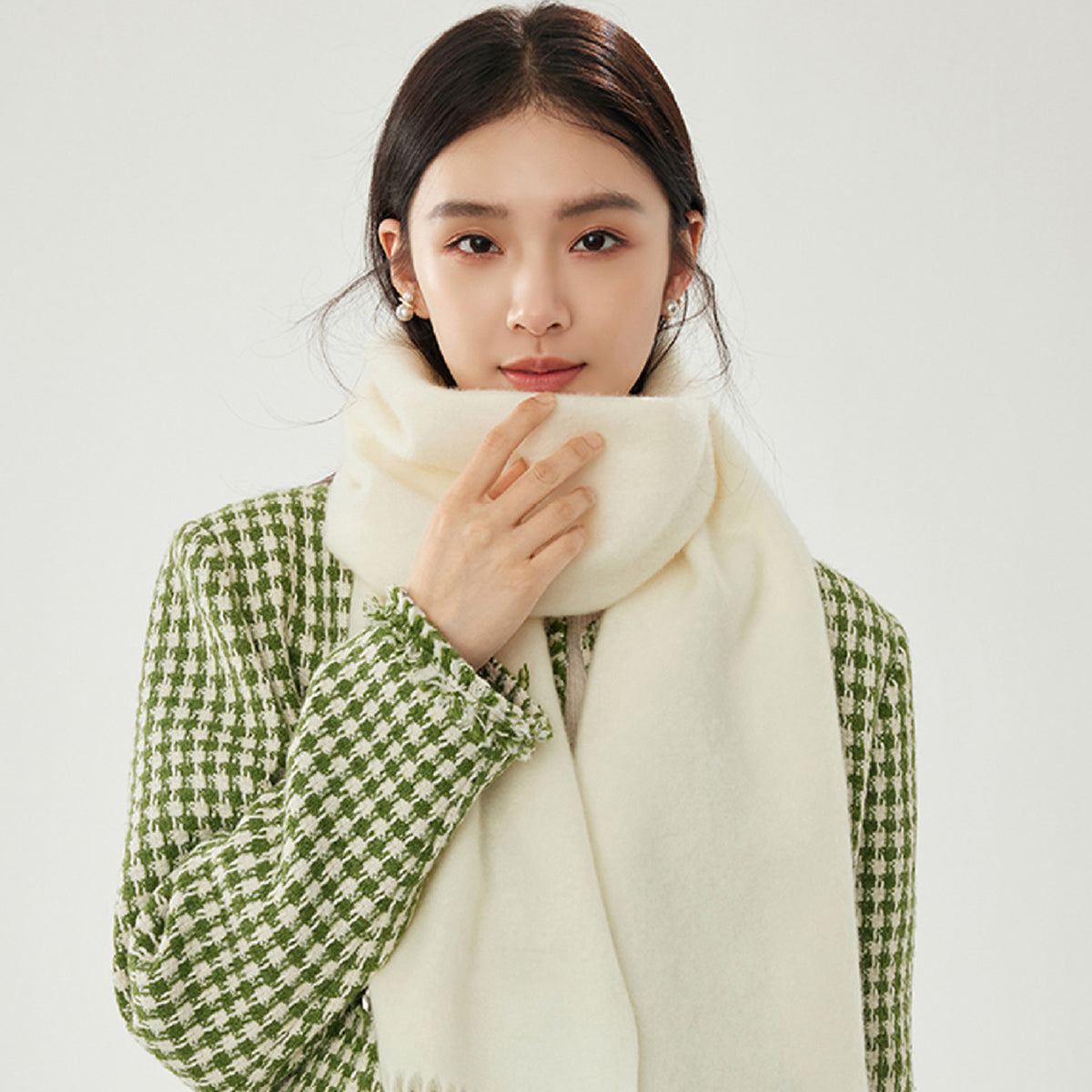 100％ウール 保温スカーフ＆ネックウォーマー