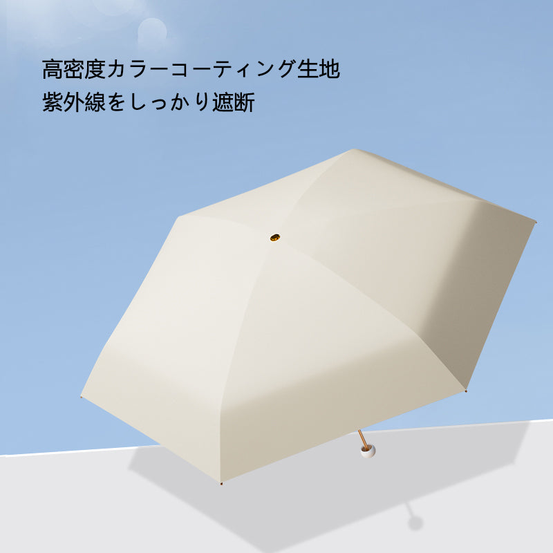 5折6骨 丸型ハンドル折りたたみ日傘｜グラデーション持ち手