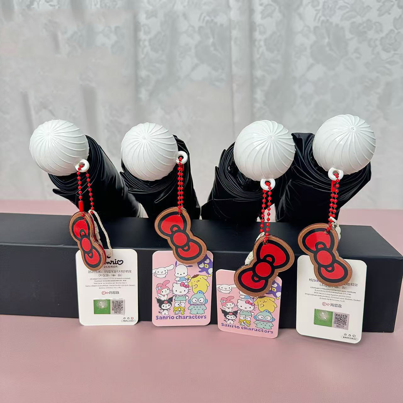 逆折り式・キティ風デザイン 子供用UVカット日傘（8本骨・三つ折り）