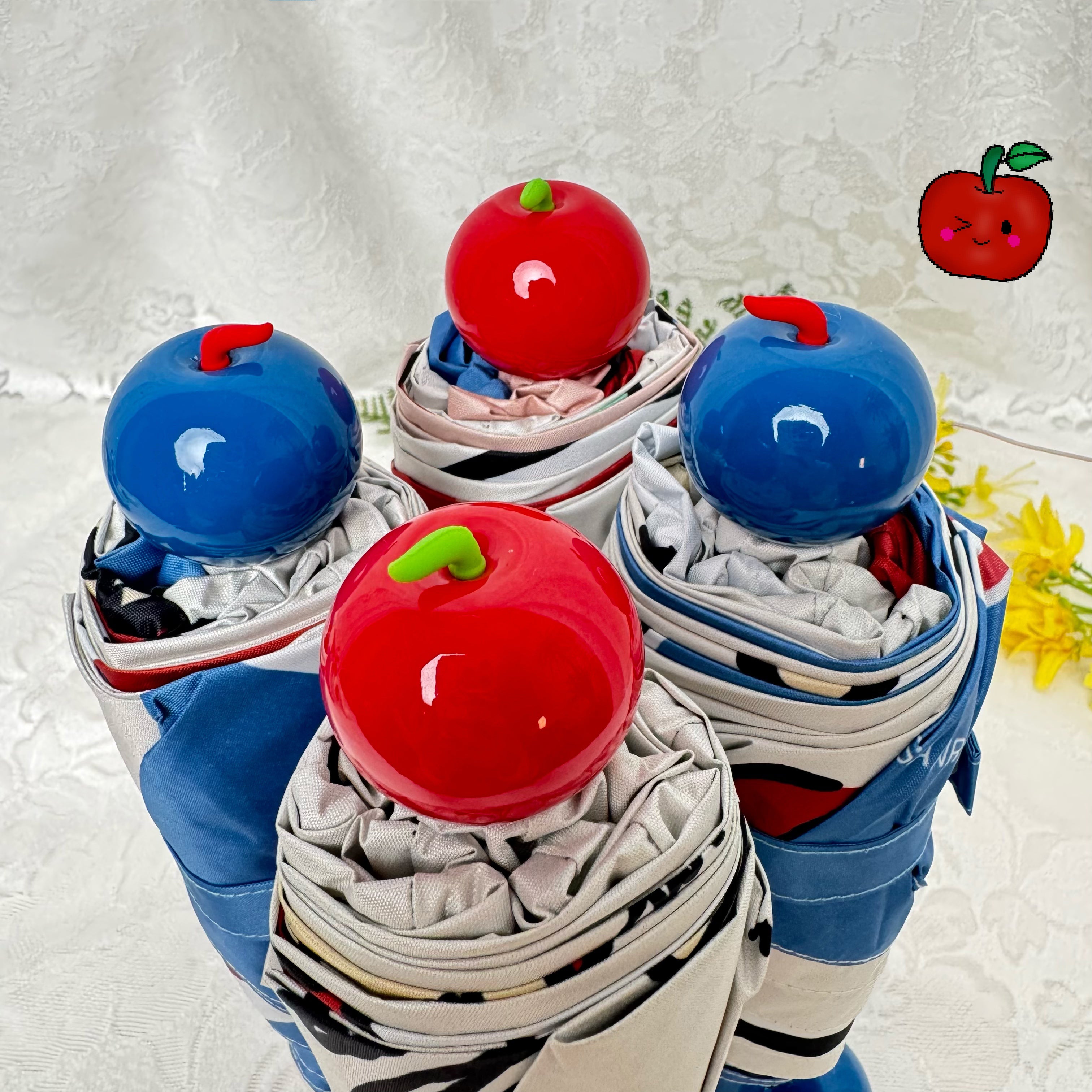 レッドブーツ型ハンドル・カートゥーン柄 学生用コンパクト晴雨兼用日傘