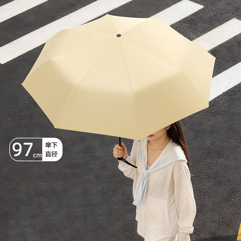 8本骨三つ折り自動開閉傘｜晴雨兼用・大判97cmコンパクト傘