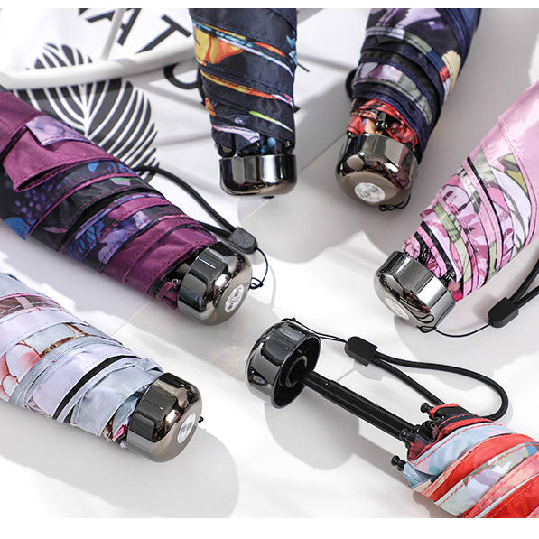 クラシックフラワー柄・超軽量175g レディース完全遮光折りたたみ日傘