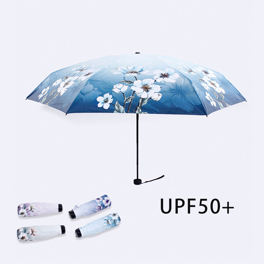 フラワープリント 折りたたみポケット日傘
