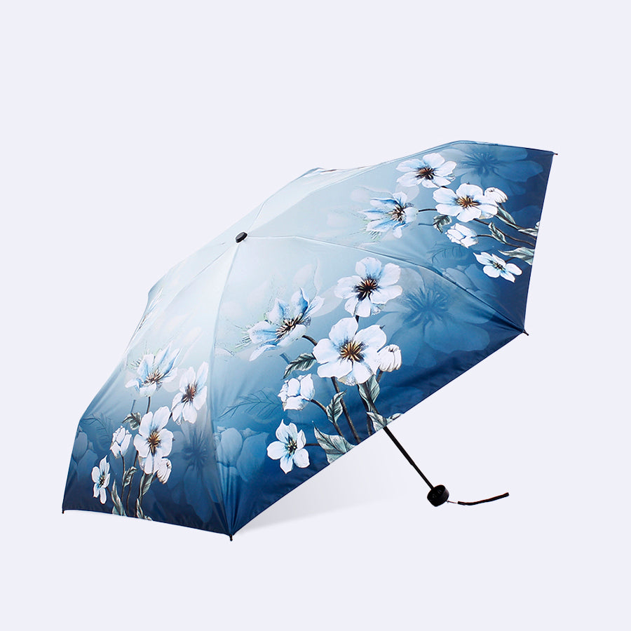 フラワープリント 折りたたみポケット日傘