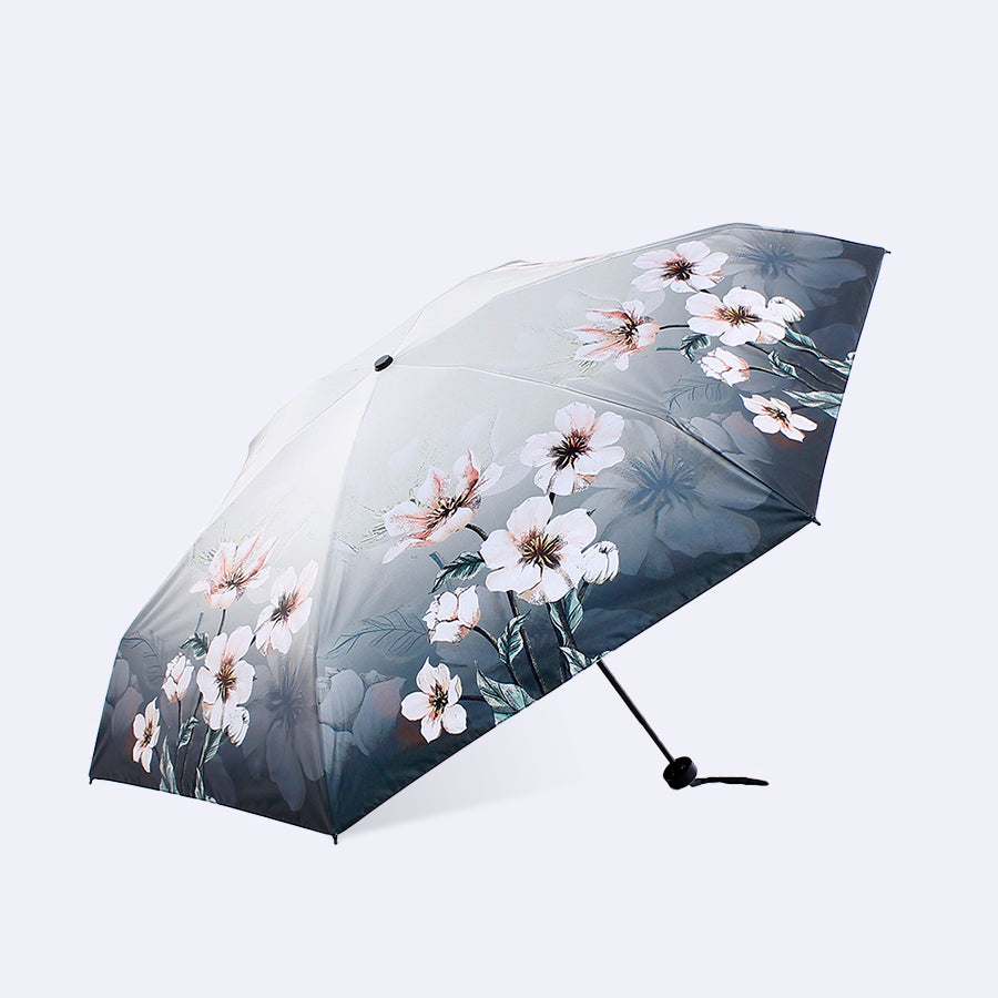 フラワープリント 折りたたみポケット日傘