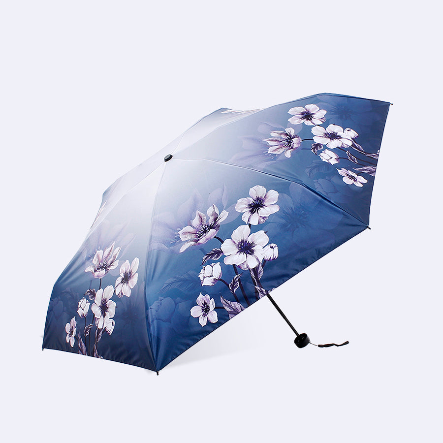 フラワープリント 折りたたみポケット日傘