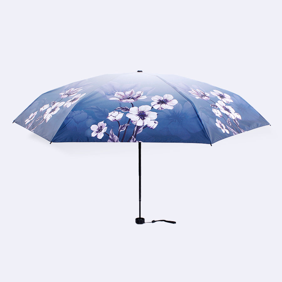 フラワープリント 折りたたみポケット日傘