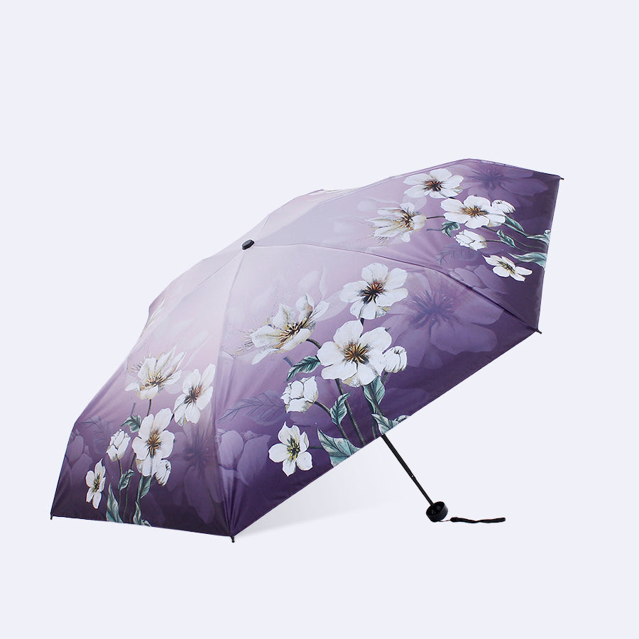 フラワープリント 折りたたみポケット日傘