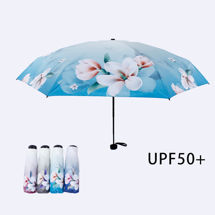 フラワープリント 折りたたみポケット日傘
