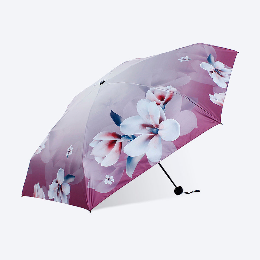 フラワープリント 折りたたみポケット日傘