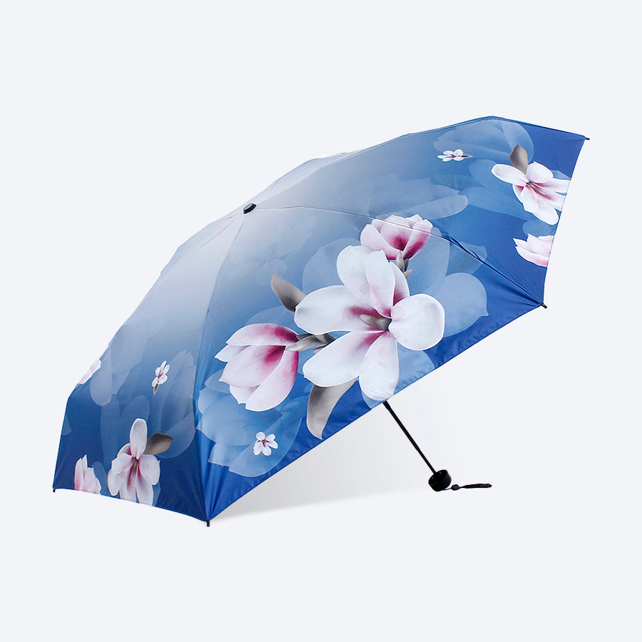 フラワープリント 折りたたみポケット日傘