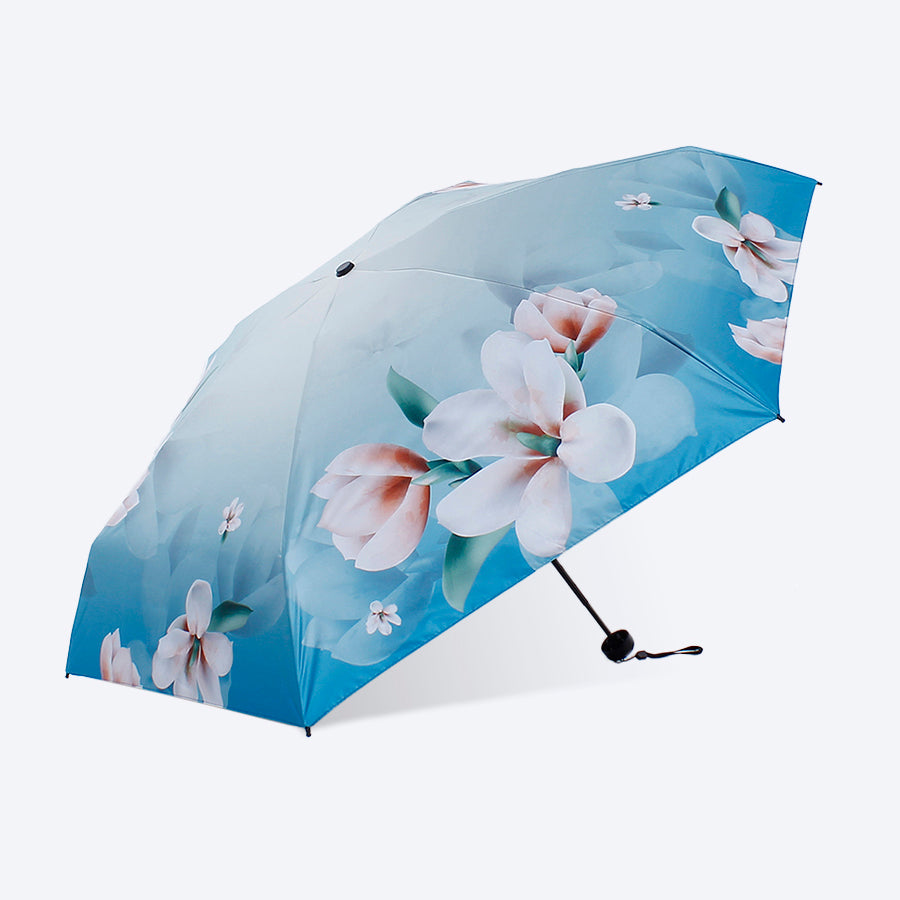 フラワープリント 折りたたみポケット日傘
