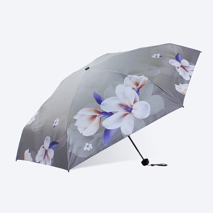 フラワープリント 折りたたみポケット日傘