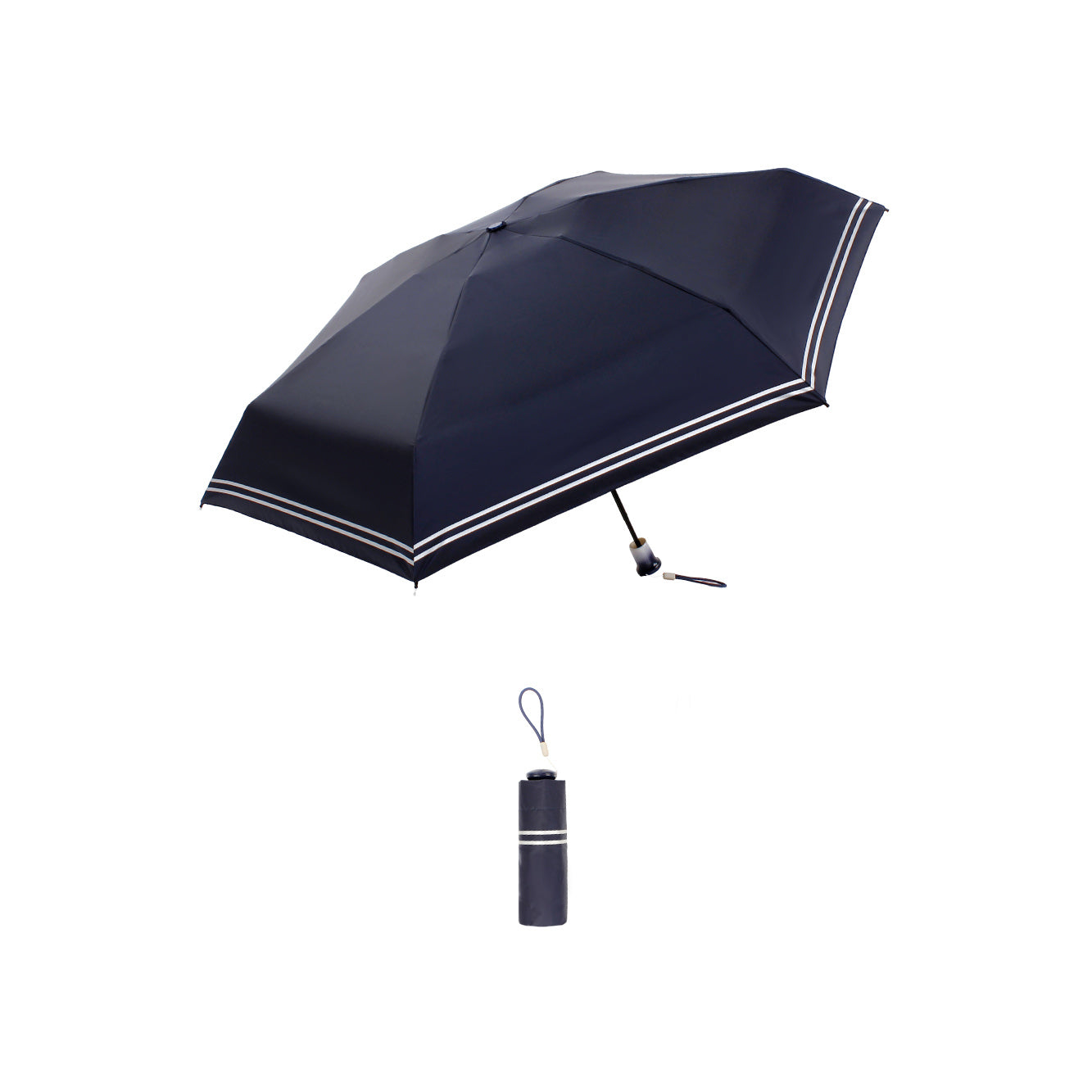 ストライプ柄 5つ折り耐風日傘