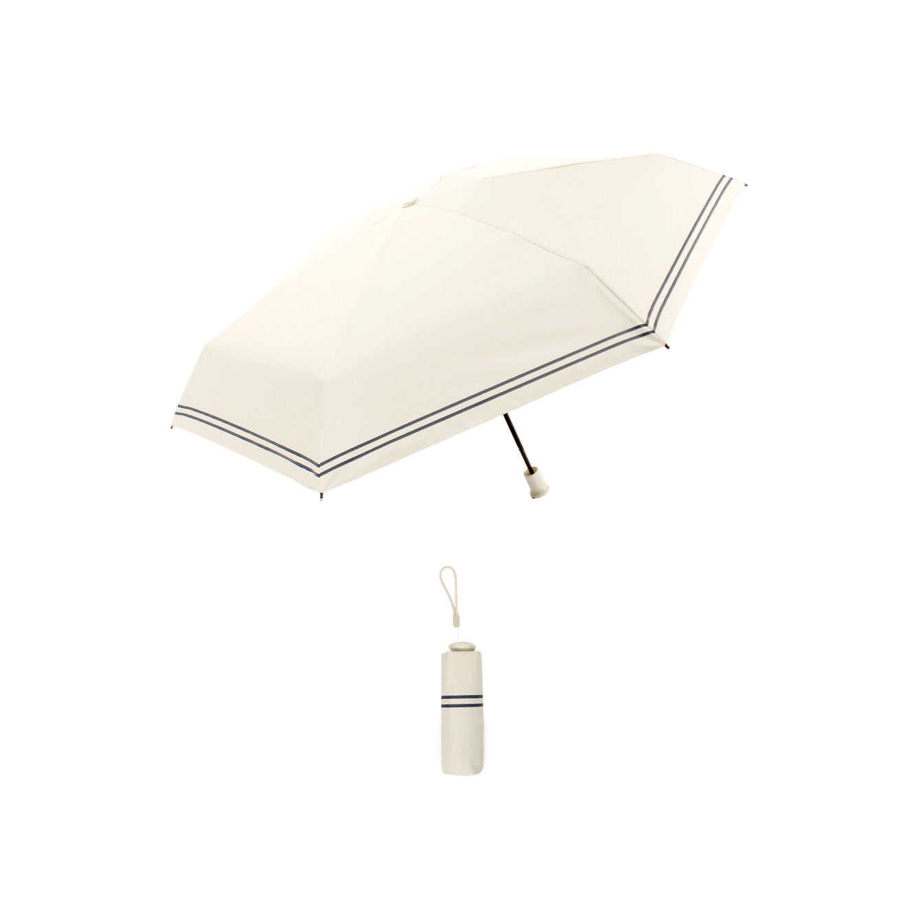 ストライプ柄 5つ折り耐風日傘