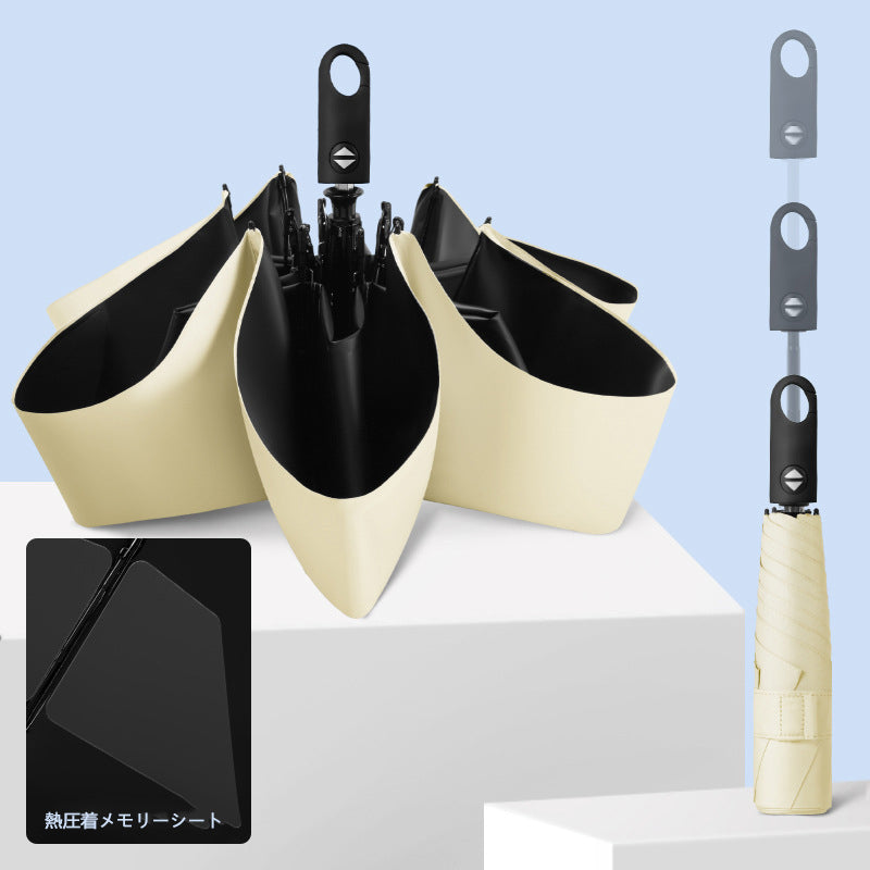 形状記憶・超軽量 三つ折り日傘｜6本骨・自動開閉・逆戻り防止モデル