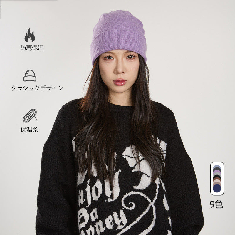 秋冬レディースカシミヤ混ニット帽