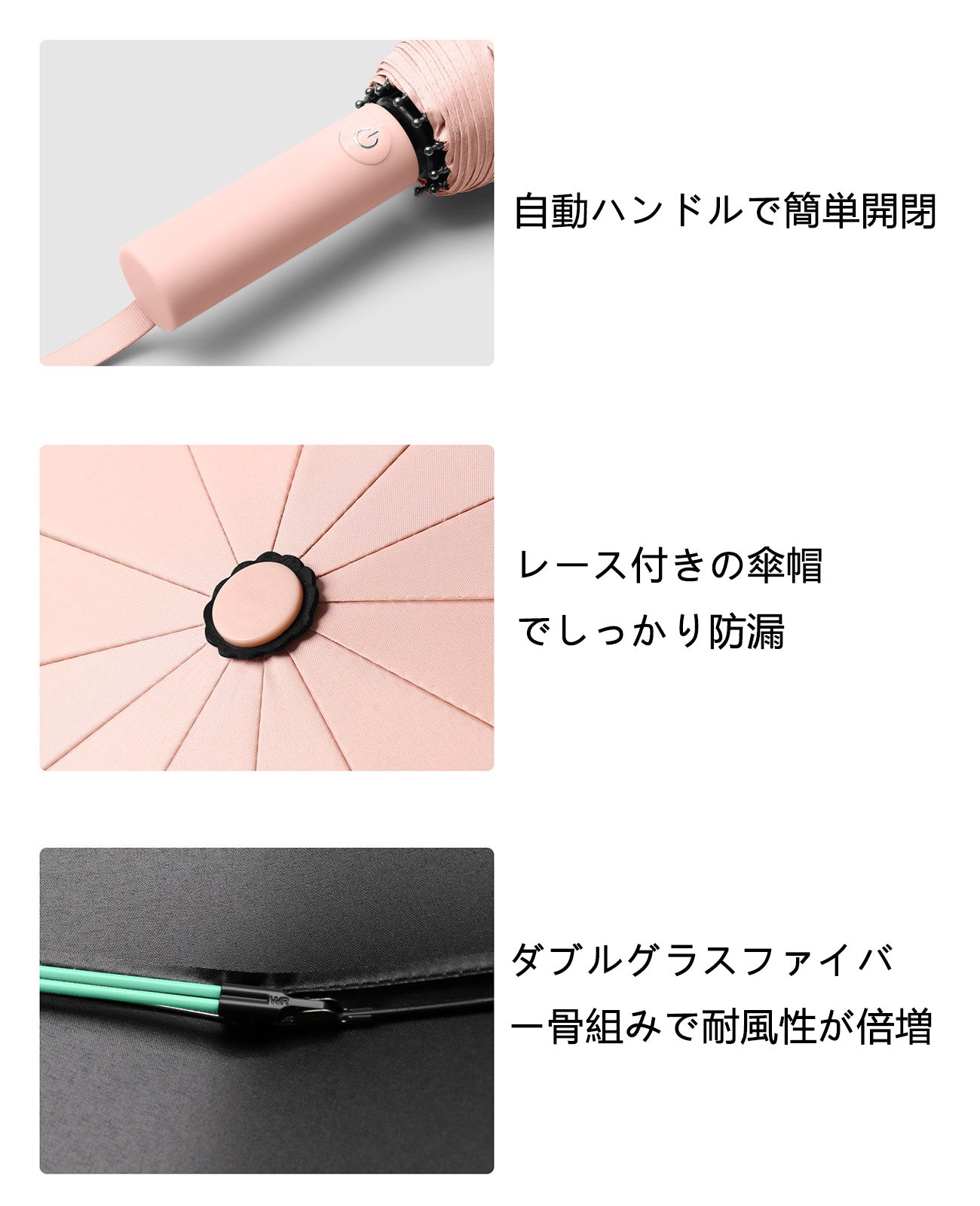 黒膠日焼け防止完全 遮光 日傘 折りたたみ