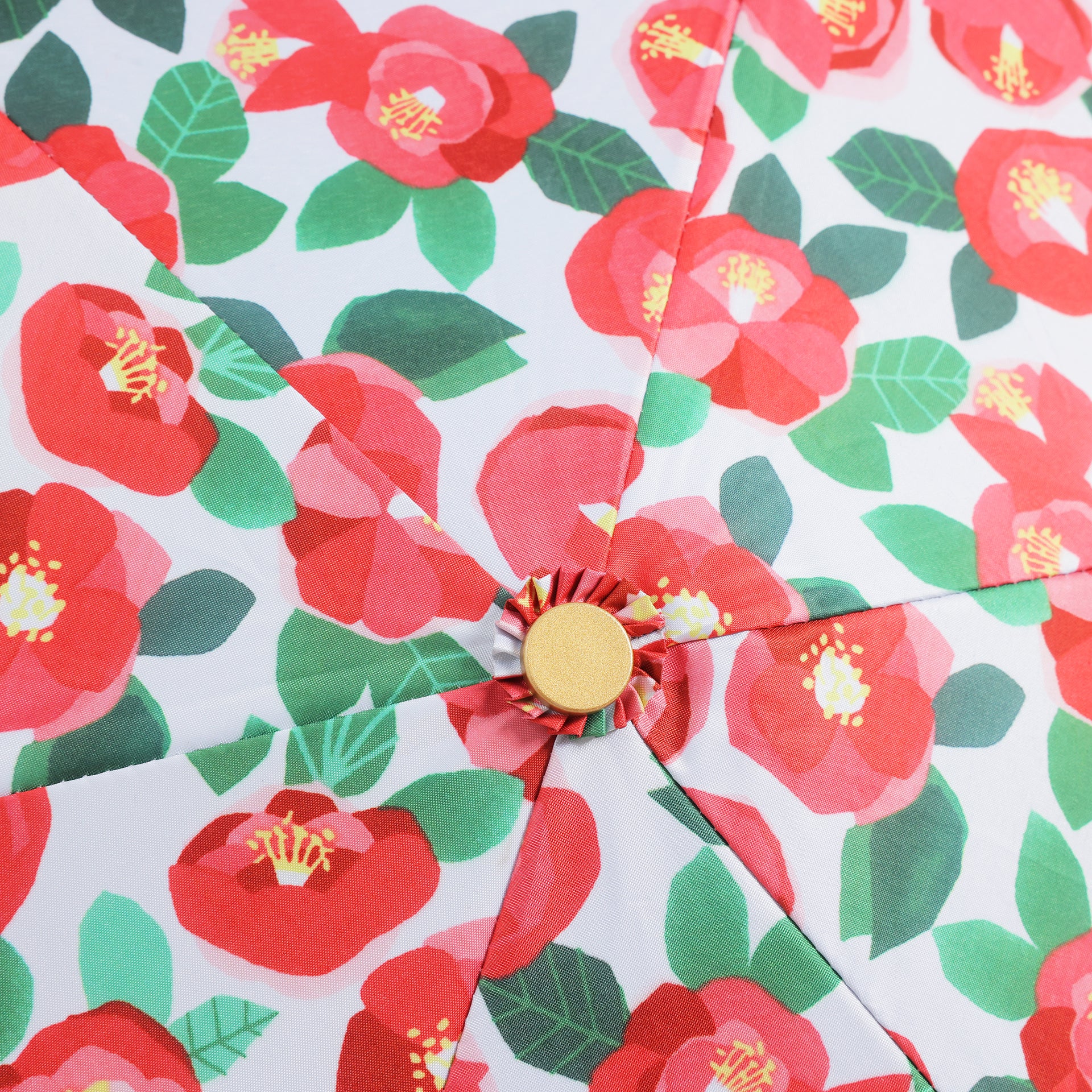 日傘 折りたたみ 刺繍 花柄の曲がりハンドル三つ折り日傘 | Kumokasa