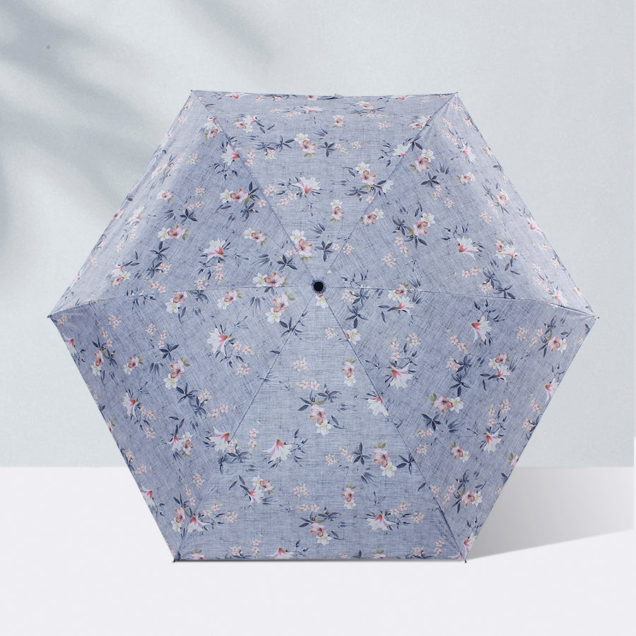 五折りミニ超軽量日傘 180g 晴雨兼用 携帯便利