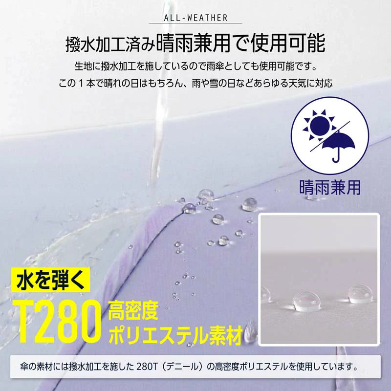 形状記憶自動開閉折りたたみ日傘 晴雨兼用傘男女兼用