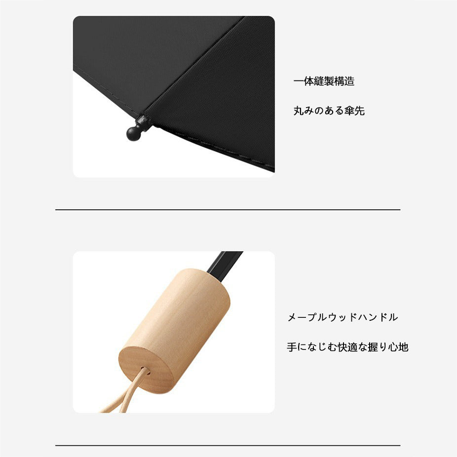 形状記憶シート搭載 メンズ折りたたみ日傘｜8本骨・耐風ビジネスモデル