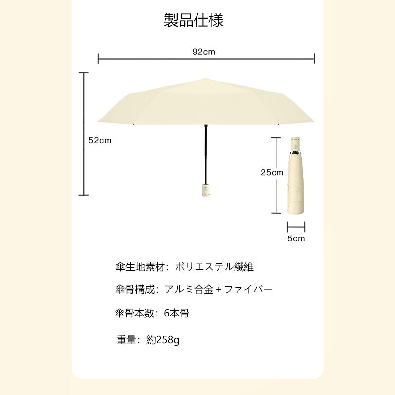 形状記憶自動開閉折りたたみ日傘 晴雨兼用傘男女兼用