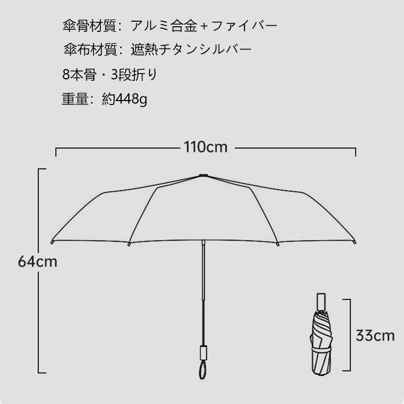 形状記憶ビッグ折りたたみ傘 自動開閉 晴雨兼用大きい 傘