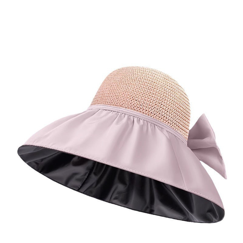帽子 レディース uv カット の 帽子 リボン付きのつば広帽子 | Kumokasa