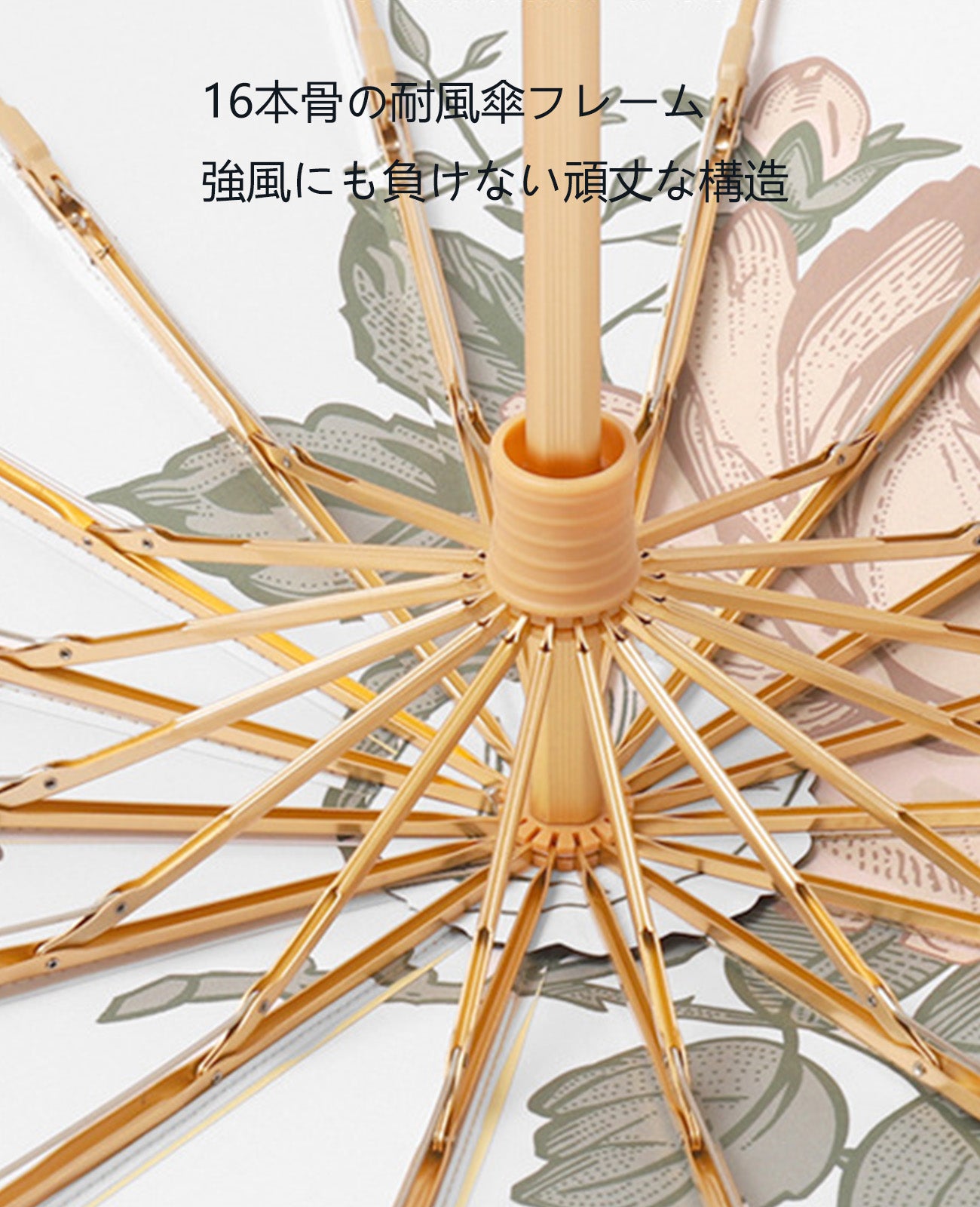 天然木製ハンドル 完全 遮光 折りたたみ 日傘 | Kumokasa